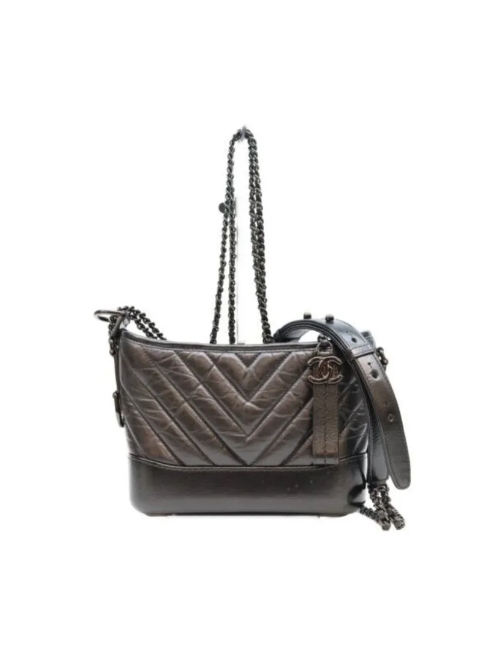 Chanel Vintage Calf So Black Gabriel Douchebo Shoulder